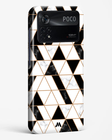 Black on White Patchwork Marble Hard Case Phone Cover-(Xiaomi)