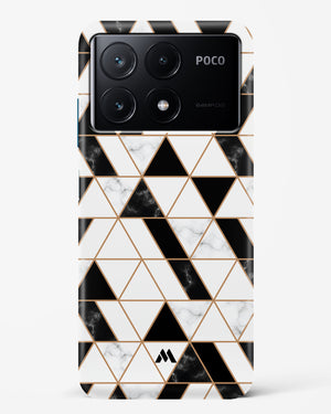 Black on White Patchwork Marble Hard Case Phone Cover (Xiaomi)
