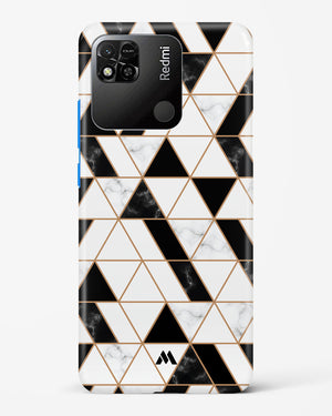 Black on White Patchwork Marble Hard Case Phone Cover (Xiaomi)