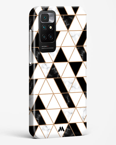 Black on White Patchwork Marble Hard Case Phone Cover-(Xiaomi)