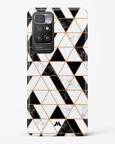 Black on White Patchwork Marble Hard Case Phone Cover-(Xiaomi)