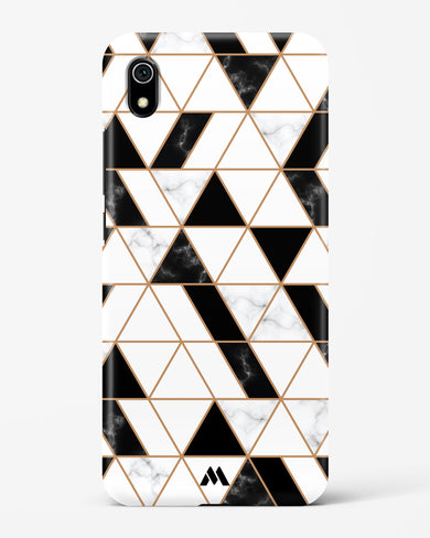 Black on White Patchwork Marble Hard Case Phone Cover-(Xiaomi)