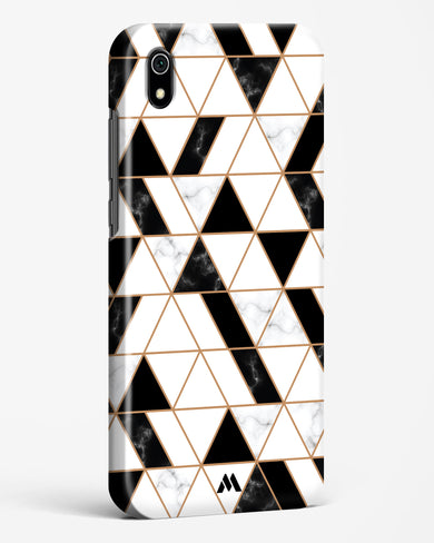 Black on White Patchwork Marble Hard Case Phone Cover-(Xiaomi)