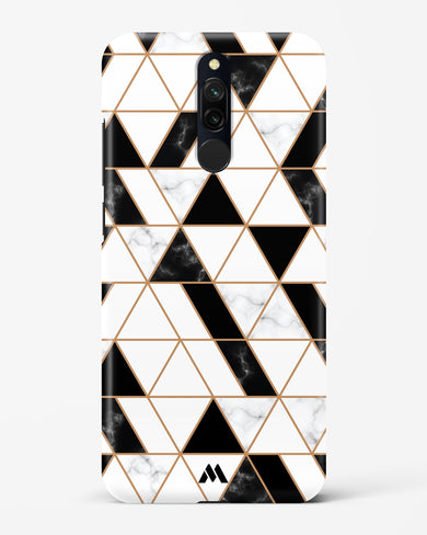 Black on White Patchwork Marble Hard Case Phone Cover-(Xiaomi)