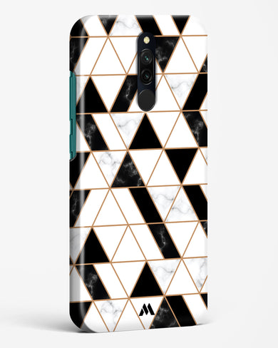 Black on White Patchwork Marble Hard Case Phone Cover (Xiaomi)