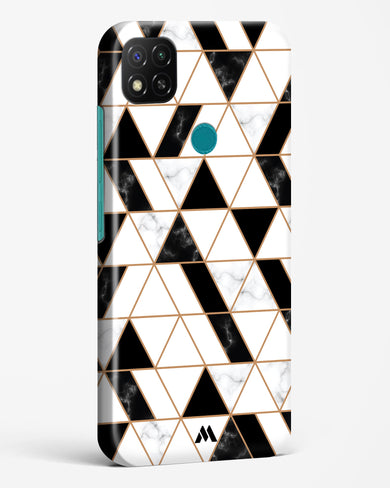 Black on White Patchwork Marble Hard Case Phone Cover-(Xiaomi)