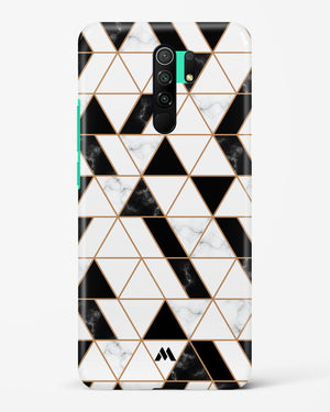 Black on White Patchwork Marble Hard Case Phone Cover (Xiaomi)