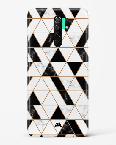 Black on White Patchwork Marble Hard Case Phone Cover-(Xiaomi)