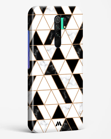 Black on White Patchwork Marble Hard Case Phone Cover-(Xiaomi)