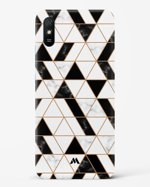 Black on White Patchwork Marble Hard Case Phone Cover-(Xiaomi)