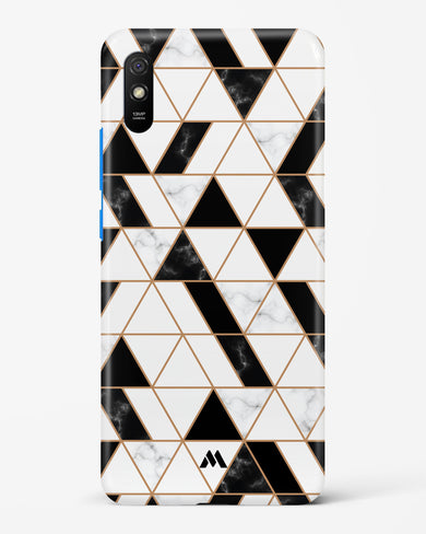 Black on White Patchwork Marble Hard Case Phone Cover-(Xiaomi)