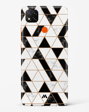 Black on White Patchwork Marble Hard Case Phone Cover (Xiaomi)