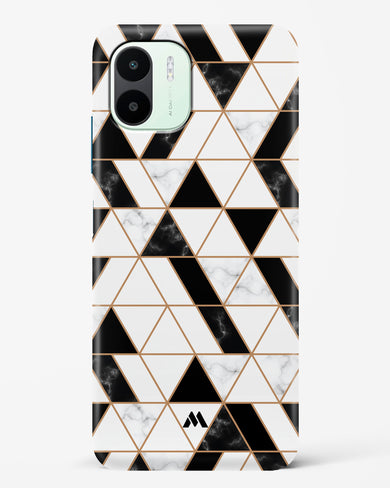 Black on White Patchwork Marble Hard Case Phone Cover (Xiaomi)