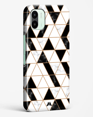 Black on White Patchwork Marble Hard Case Phone Cover (Xiaomi)