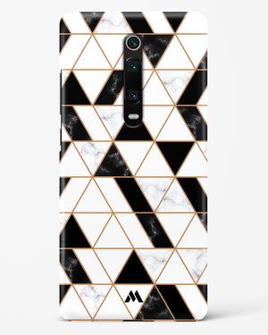 Black on White Patchwork Marble Hard Case Phone Cover (Xiaomi)
