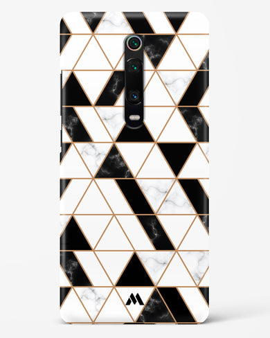 Black on White Patchwork Marble Hard Case Phone Cover-(Xiaomi)