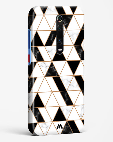 Black on White Patchwork Marble Hard Case Phone Cover-(Xiaomi)