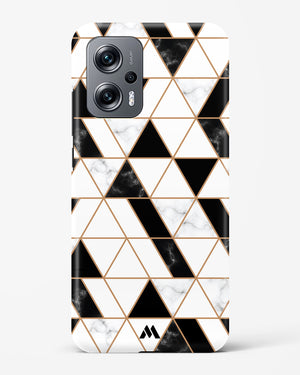 Black on White Patchwork Marble Hard Case Phone Cover (Xiaomi)