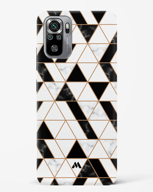 Black on White Patchwork Marble Hard Case Phone Cover-(Xiaomi)