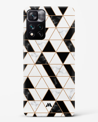 Black on White Patchwork Marble Hard Case Phone Cover-(Xiaomi)