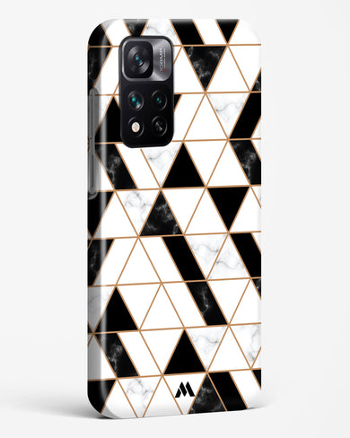 Black on White Patchwork Marble Hard Case Phone Cover-(Xiaomi)