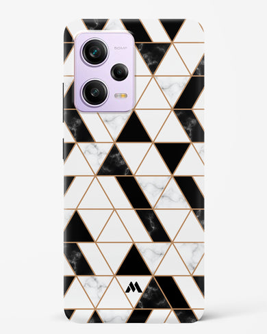 Black on White Patchwork Marble Hard Case Phone Cover-(Xiaomi)