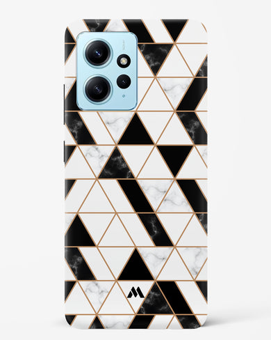 Black on White Patchwork Marble Hard Case Phone Cover (Xiaomi)