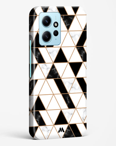 Black on White Patchwork Marble Hard Case Phone Cover (Xiaomi)