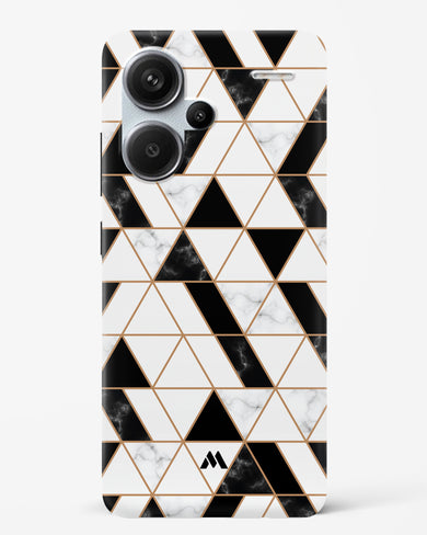 Black on White Patchwork Marble Hard Case Phone Cover (Xiaomi)