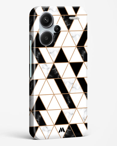 Black on White Patchwork Marble Hard Case Phone Cover (Xiaomi)