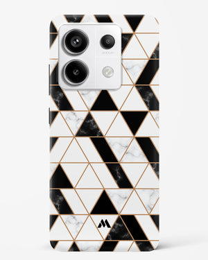 Black on White Patchwork Marble Hard Case Phone Cover (Xiaomi)