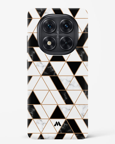 Black on White Patchwork Marble Hard Case Phone Cover (Xiaomi)