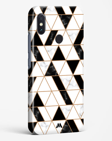 Black on White Patchwork Marble Hard Case Phone Cover-(Xiaomi)