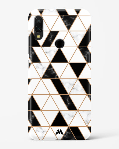 Black on White Patchwork Marble Hard Case Phone Cover-(Xiaomi)