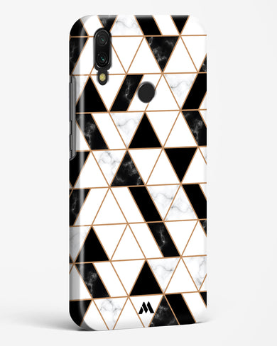 Black on White Patchwork Marble Hard Case Phone Cover-(Xiaomi)