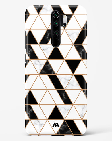 Black on White Patchwork Marble Hard Case Phone Cover-(Xiaomi)