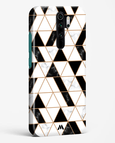 Black on White Patchwork Marble Hard Case Phone Cover-(Xiaomi)