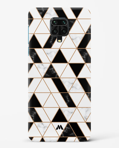 Black on White Patchwork Marble Hard Case Phone Cover (Xiaomi)