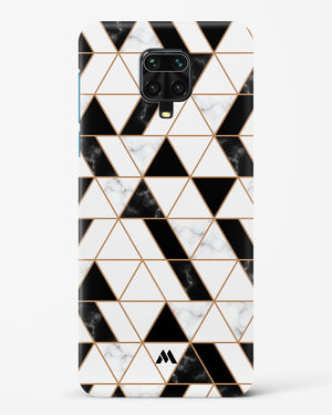 Black on White Patchwork Marble Hard Case Phone Cover-(Xiaomi)