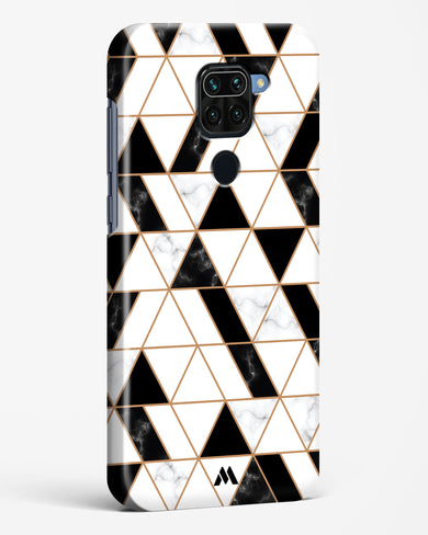 Black on White Patchwork Marble Hard Case Phone Cover-(Xiaomi)