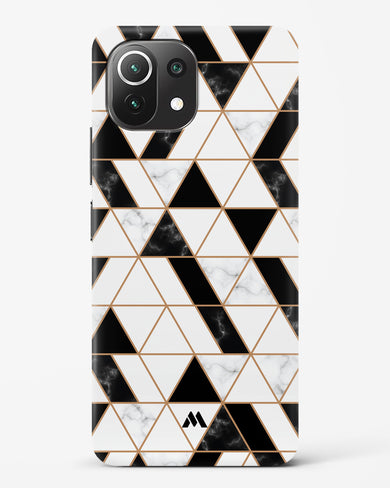 Black on White Patchwork Marble Hard Case Phone Cover-(Xiaomi)