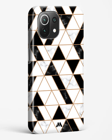 Black on White Patchwork Marble Hard Case Phone Cover-(Xiaomi)