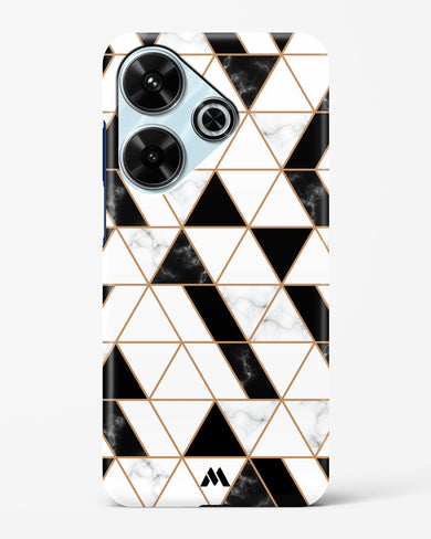 Black on White Patchwork Marble Hard Case Phone Cover (Xiaomi)