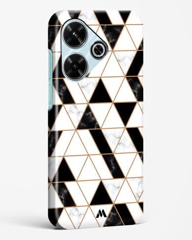 Black on White Patchwork Marble Hard Case Phone Cover (Xiaomi)