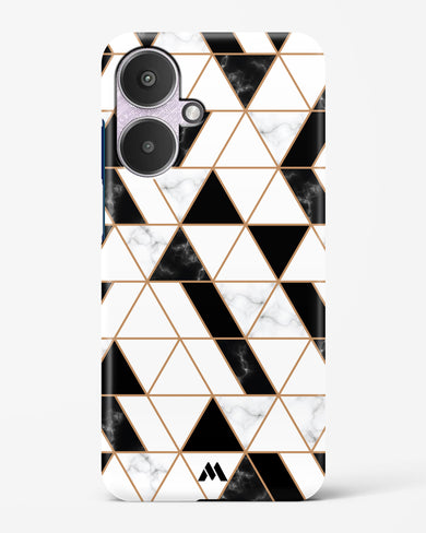 Black on White Patchwork Marble Hard Case Phone Cover (Xiaomi)