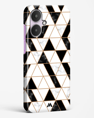 Black on White Patchwork Marble Hard Case Phone Cover (Xiaomi)