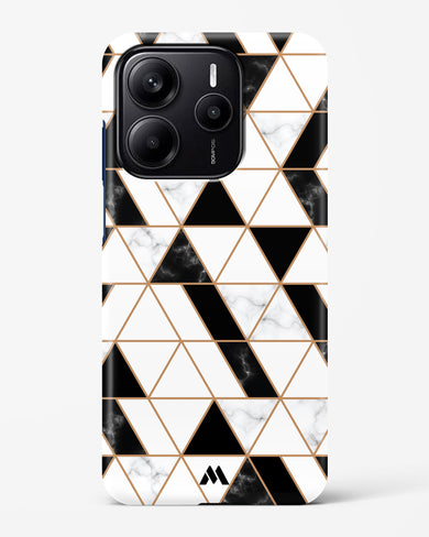 Black on White Patchwork Marble Hard Case Phone Cover (Xiaomi)