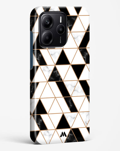 Black on White Patchwork Marble Hard Case Phone Cover (Xiaomi)