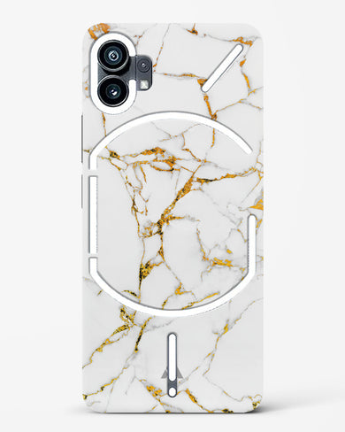 Calacatta White Marble Hard Case Phone Cover-(Nothing)