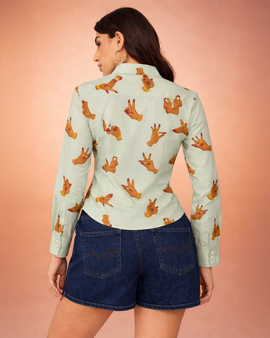 Mudra Pop Women Fitted Shirt